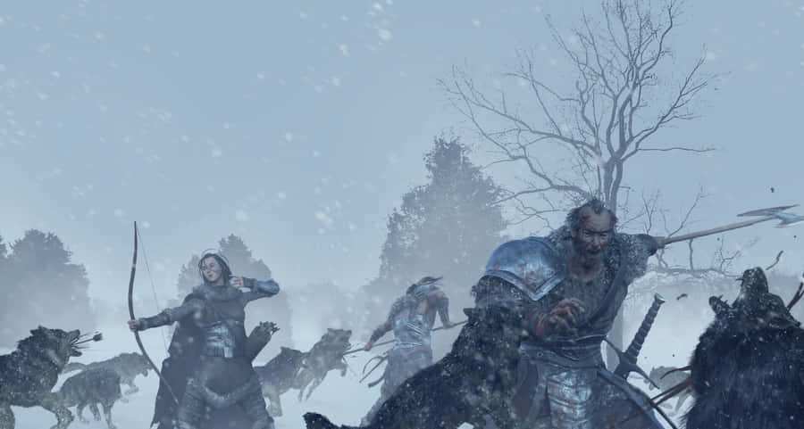 Thrilling Wolf Attack In The Wild Wallpaper