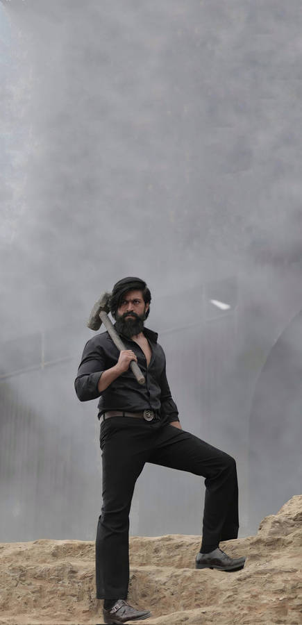 Thunderous Appeal Of Rocking Star Yash In 4k Resolution Wallpaper