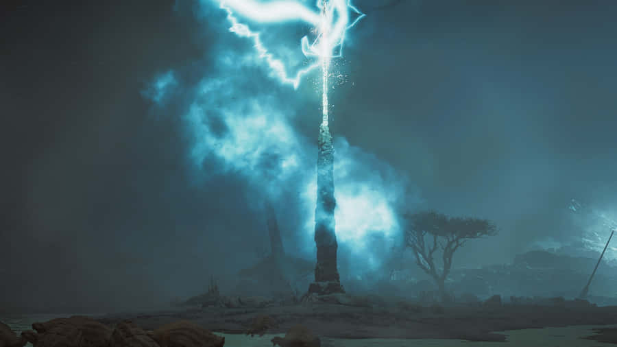Thunderstorm At Ancient Tower Wallpaper