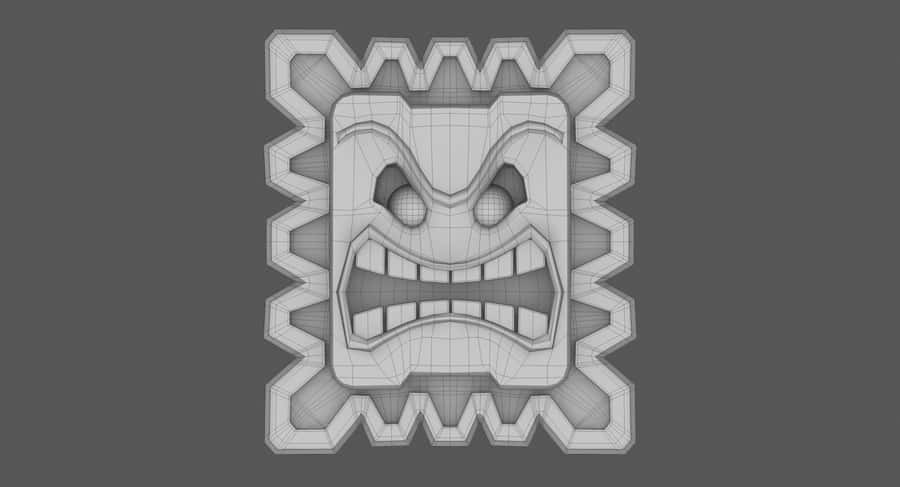 Thwomp3 D Model Wireframe Wallpaper