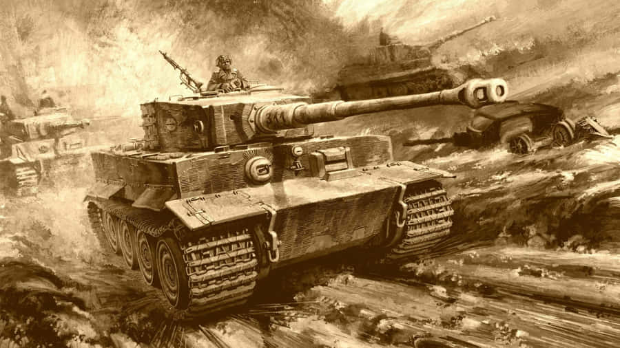 Tiger Tank In Battle Wallpaper