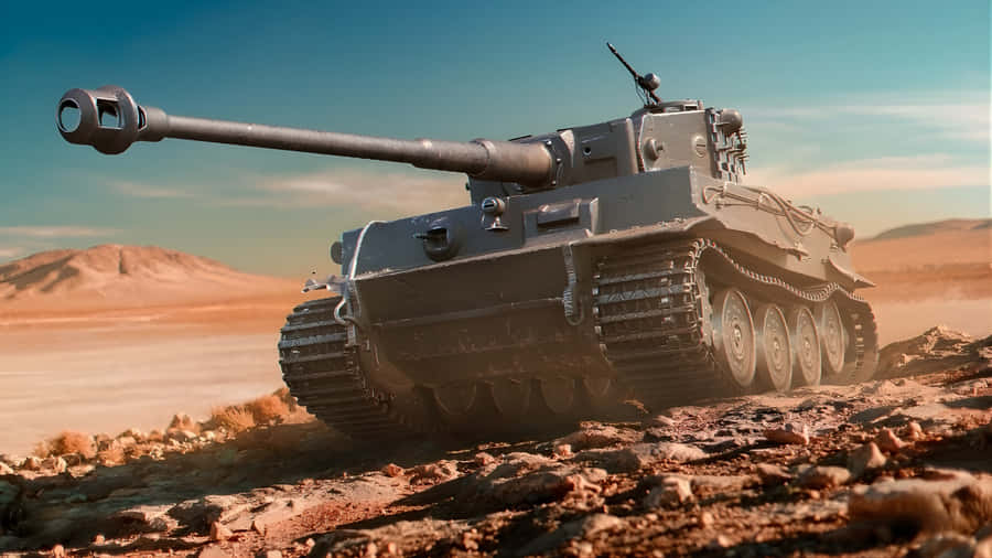 Tiger Tank In Desert Terrain Wallpaper