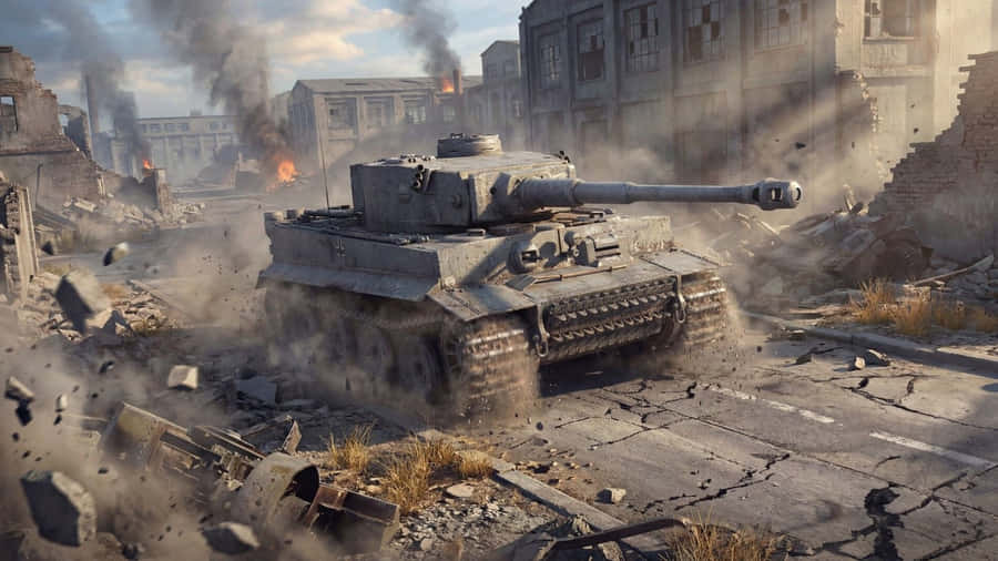 Tiger Tank In Urban Combat Wallpaper