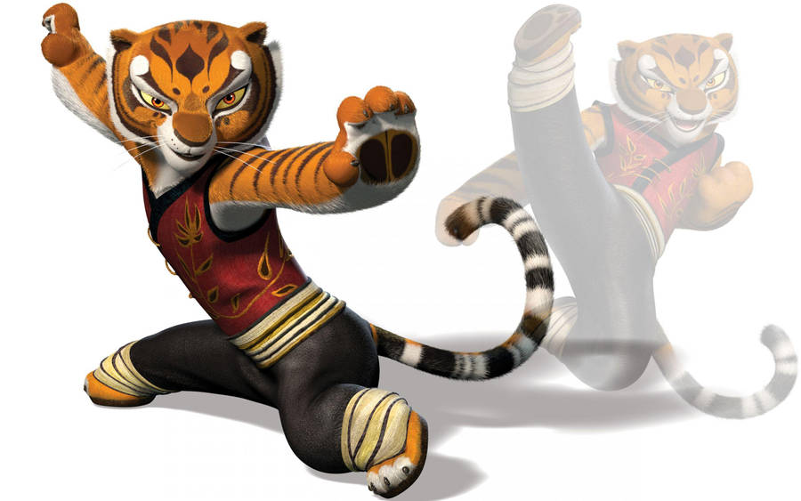 Tigress From Kung Fu Panda With White Backdrop Wallpaper
