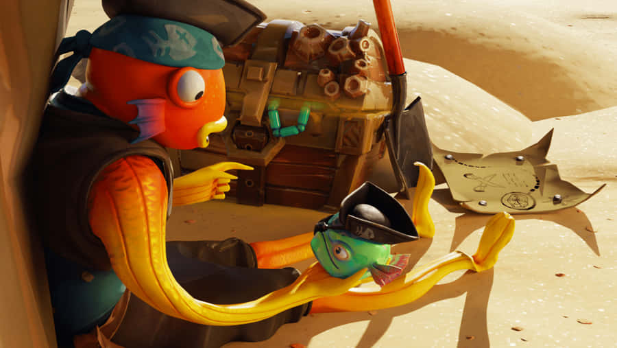 Tiko Holding Green Pirate Fishy Wallpaper