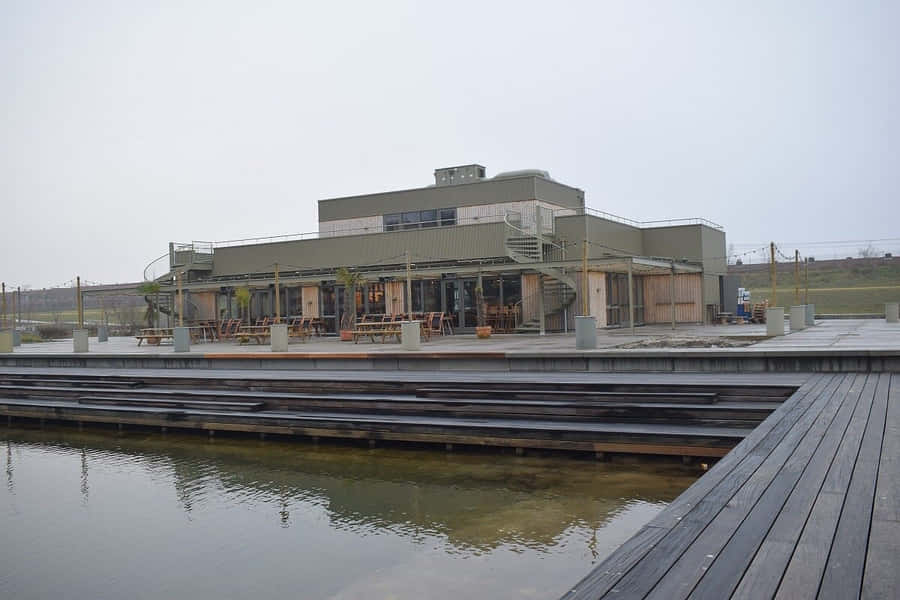 Tilburg Waterfront Industrial Building Wallpaper