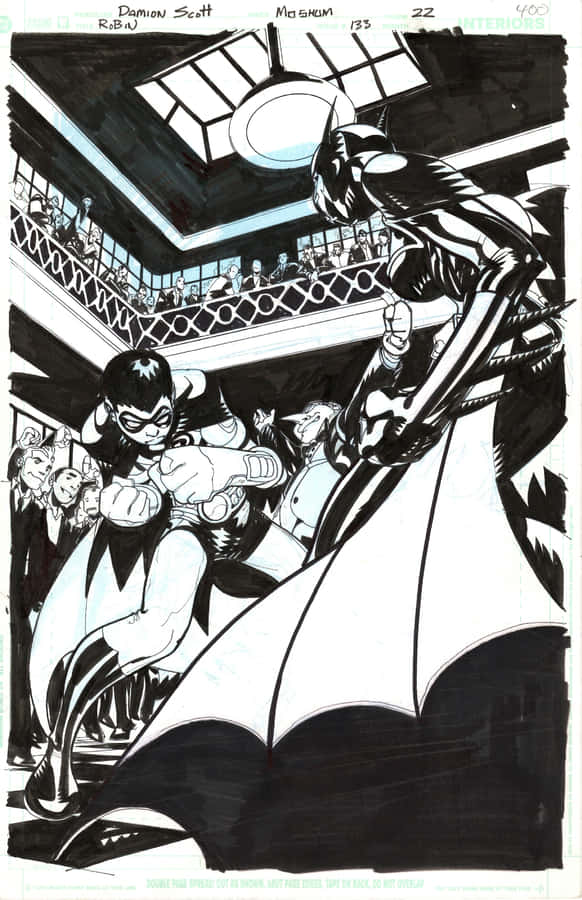 Tim Drake, A Skilled Detective And Martial Artist, Posing As The Third Robin In A Captivating Illustration. Wallpaper