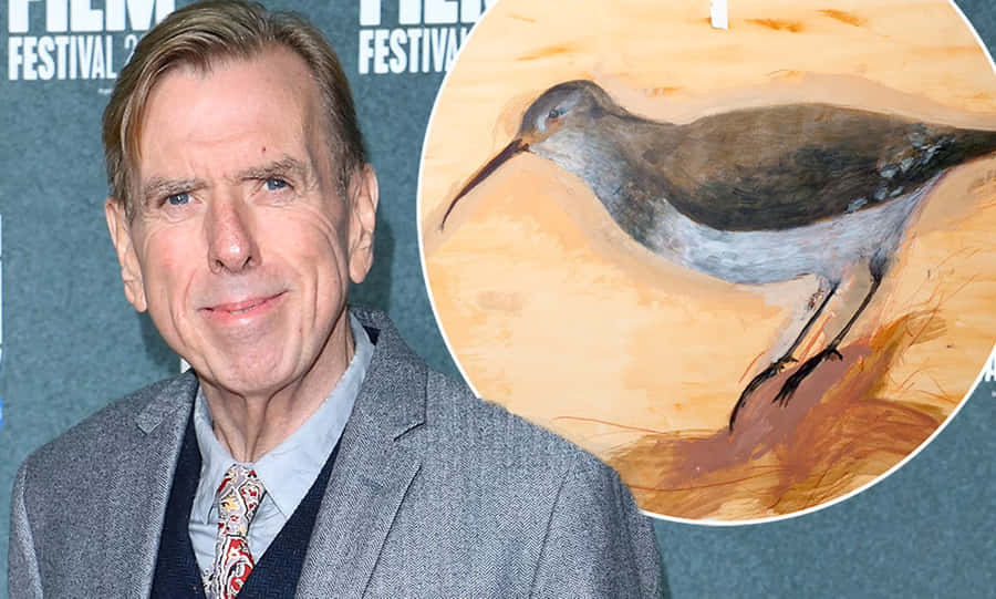 Timothy Spall Smiling In A Sophisticated Suit Wallpaper