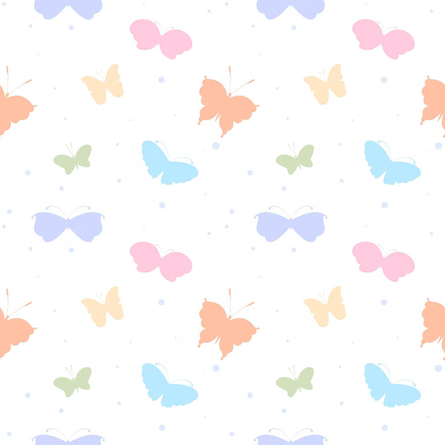 Tiny And Colorful Pastel Butterflies Wallpaper
