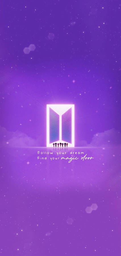 Tiny Tan Bts Logo With Silhouette Wallpaper