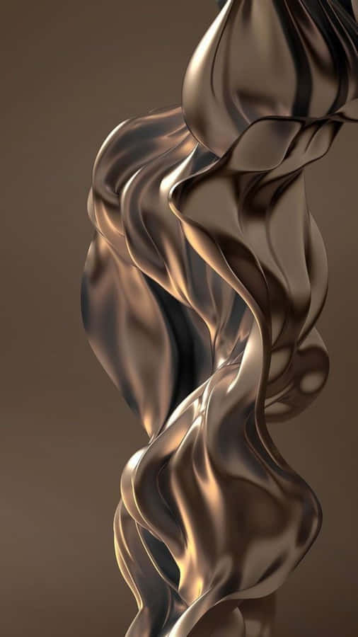 Titanium Flowing Metal Sculpture Wallpaper
