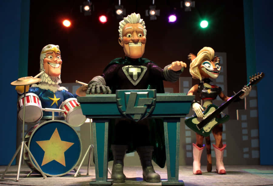 Titanium Rex Performing In Supermansion Wallpaper