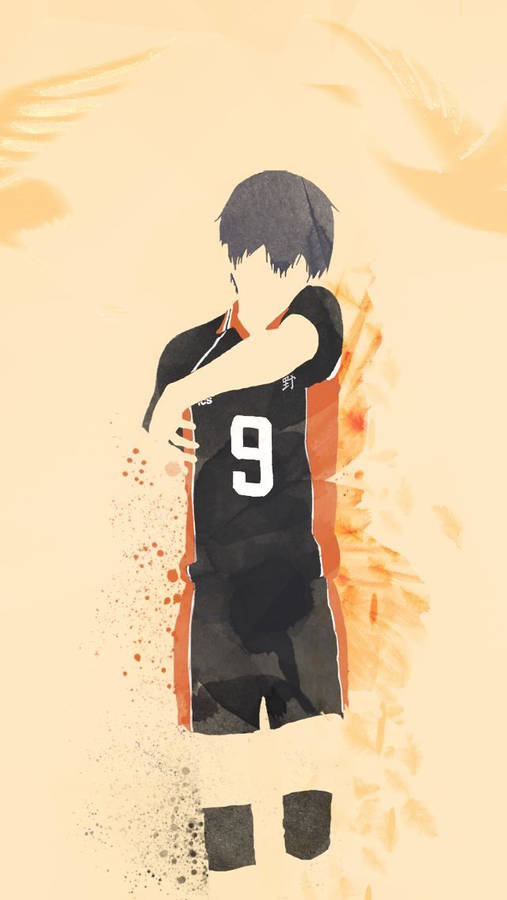 Tobio Kageyama Minimalist Blot Painting Wallpaper