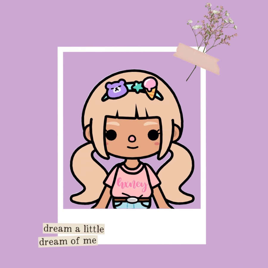 Toca Boca Character Aesthetic Purple Backdrop Wallpaper