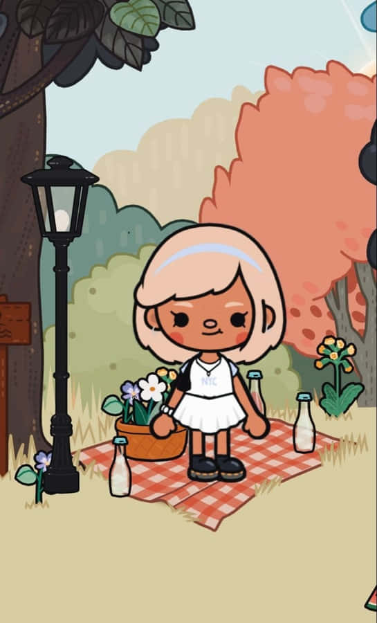 Toca Boca Character Picnic Aesthetic Wallpaper