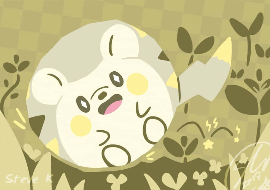 Togedemaru Rolling In A Garden Wallpaper