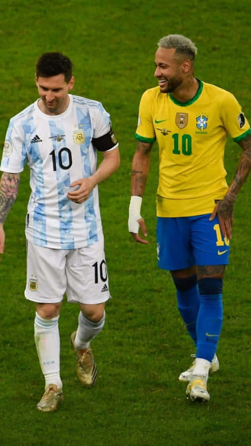 Together Again: Messi And Neymar Reunite Wallpaper