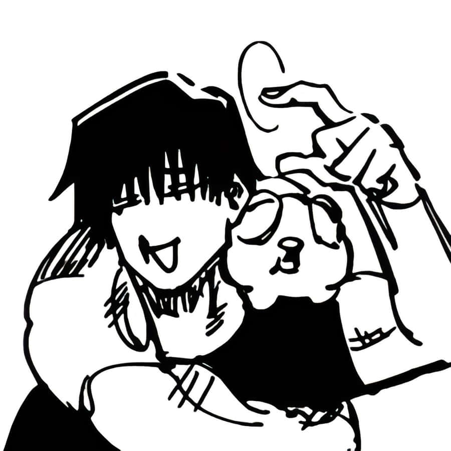 Toji Fushiguro Monochrome Sketch Wallpaper