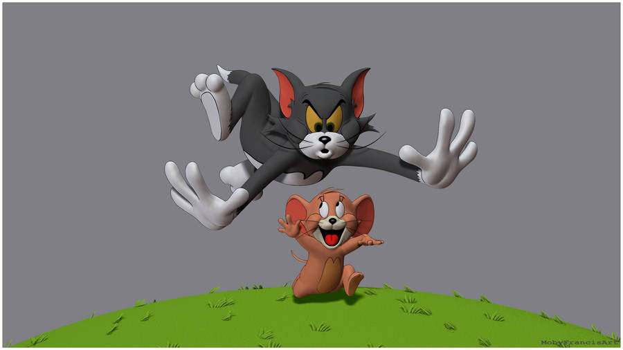 Tom And Jerry 4k 3d Jump Wallpaper