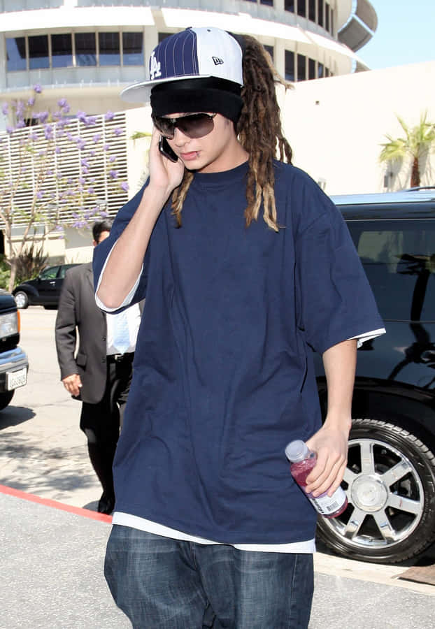 Tom_ Kaulitz_ Casual_ Outdoor_ Style Wallpaper