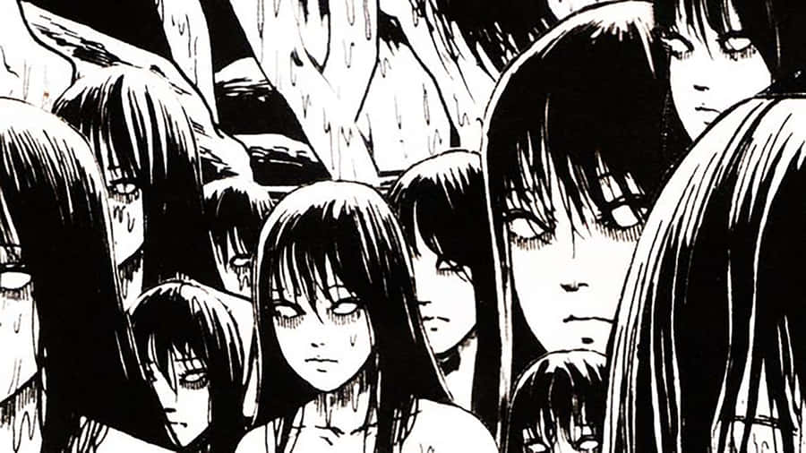 Tomie Emerging From The Darkness Wallpaper