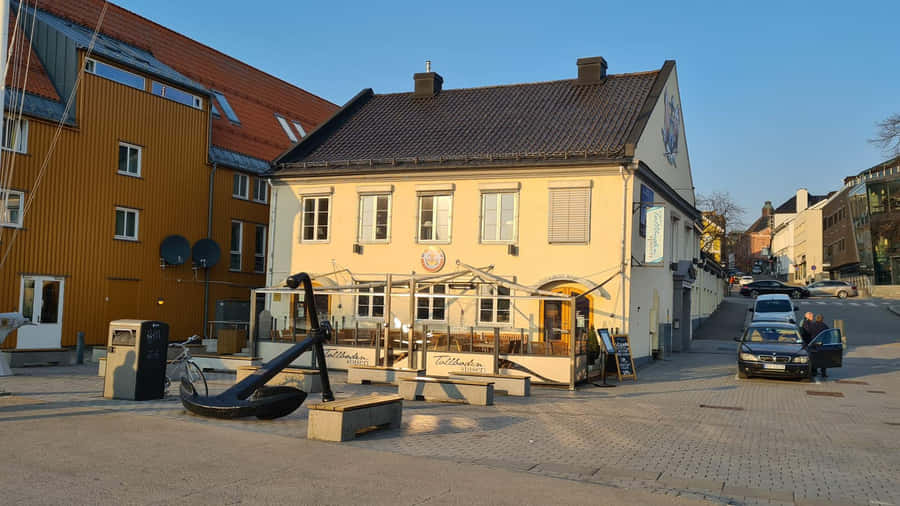 Tonsberg Norway Historic Town Street View Wallpaper
