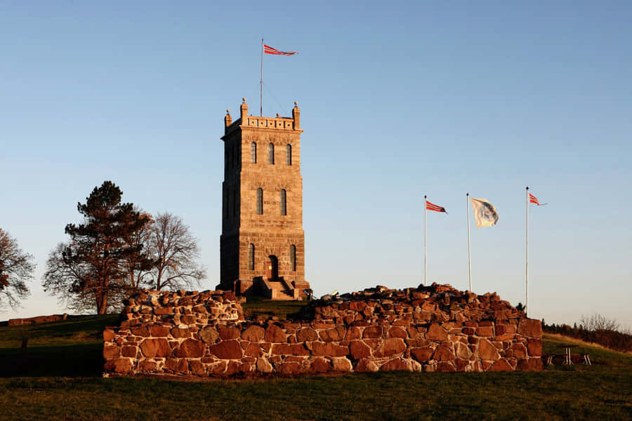 Tonsberg Tower Flag Display Norway Wallpaper