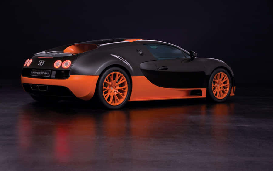 Top 10 Car Matte Orange Black Bugatti Veyron Wallpaper