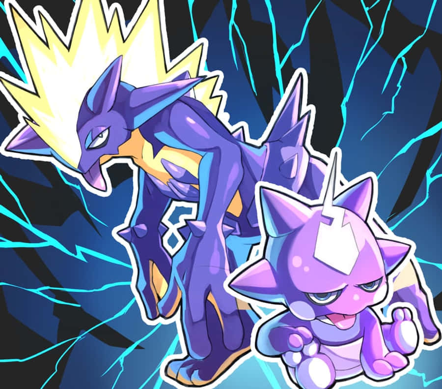 Toxel And Toxtricity Blue Aesthetic Desktop Wallpaper