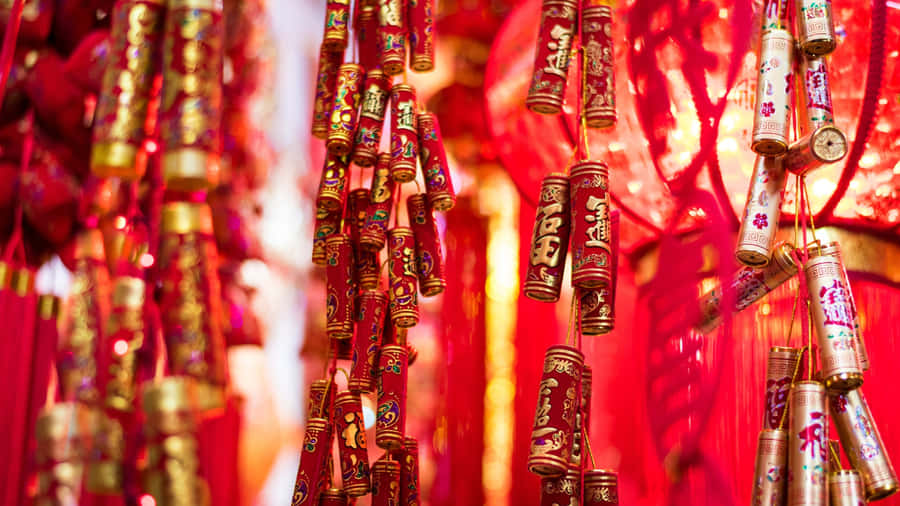 Traditional Firecrackers Display Wallpaper