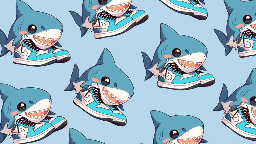 Tralalero Shark Pattern Wallpaper