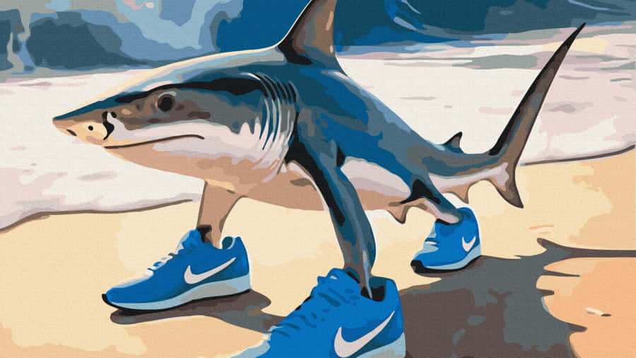 Tralalero Tralala Shark Shoes Wallpaper