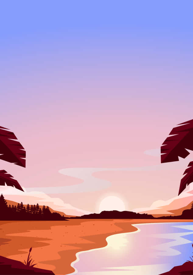 Tranquil Minimalist Beach Wallpaper