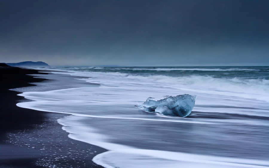 Tranquil Winter Beach Escape Wallpaper