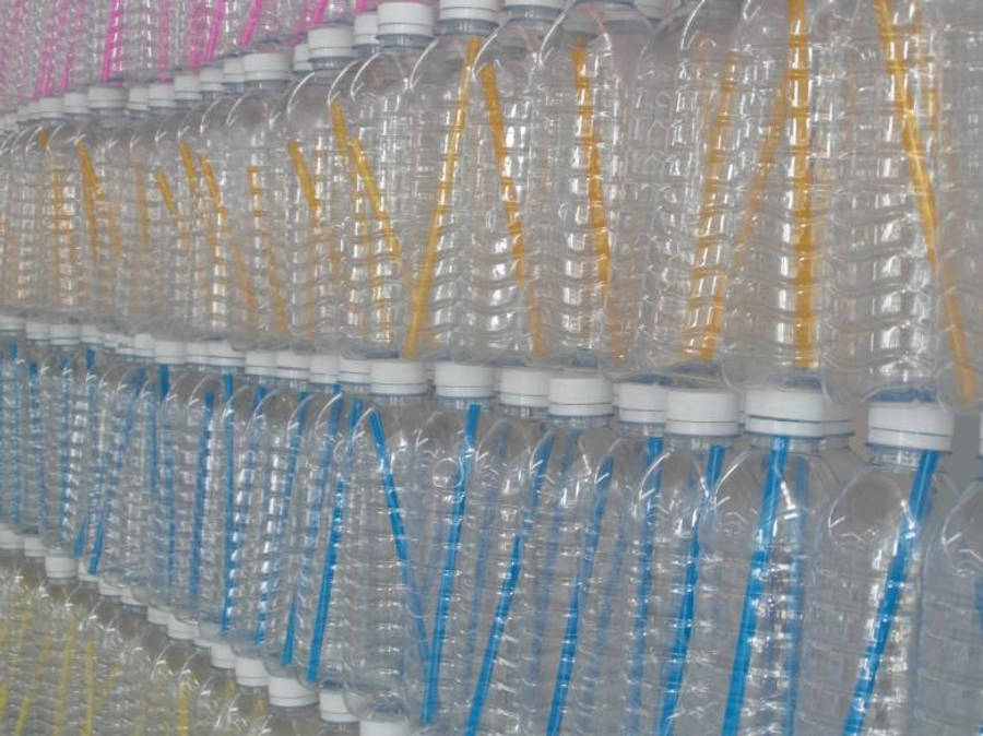 Transparent Plastic Bottles Wallpaper