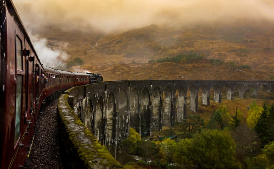 Travel To Hogwarts By Train On The Iconic Hogwarts Express. Wallpaper