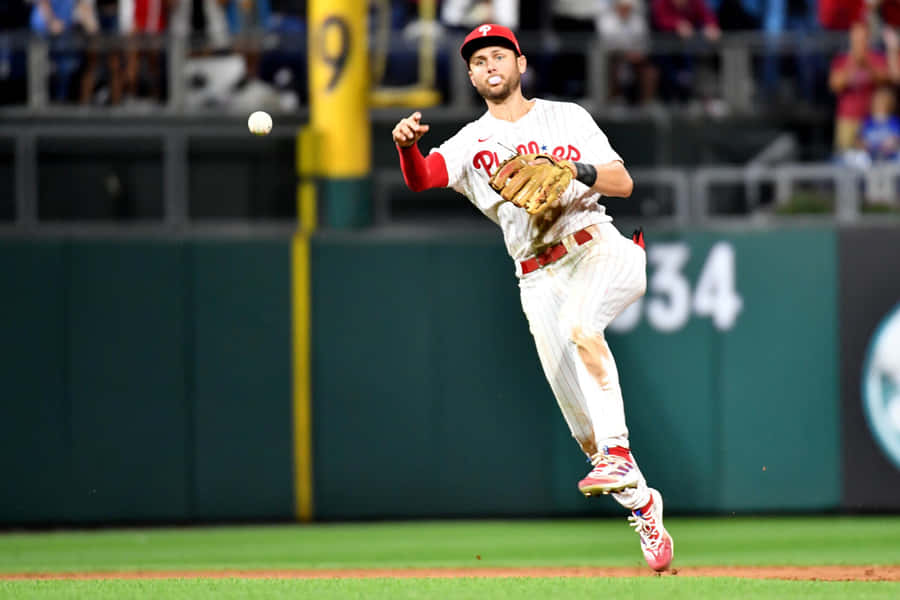 Trea Turner Fielding Baseball Game Wallpaper