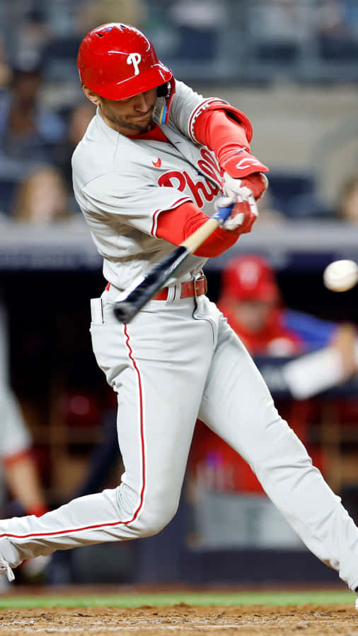 Trea Turner Philadelphia Phillies Batting Action Wallpaper
