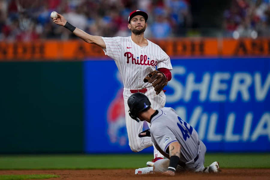 Trea Turner Phillies Action Play Wallpaper