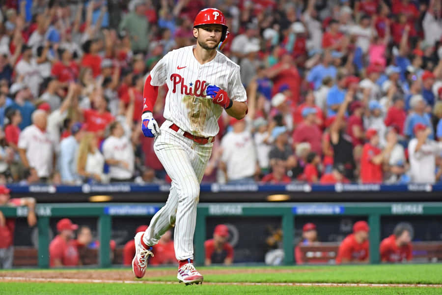 Trea Turner Running Phillies Uniform Wallpaper