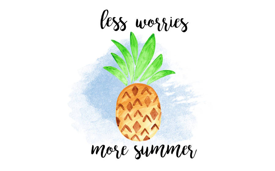 “treat Yourself Sweetly Like A Pineapple - Summer Quote” Wallpaper