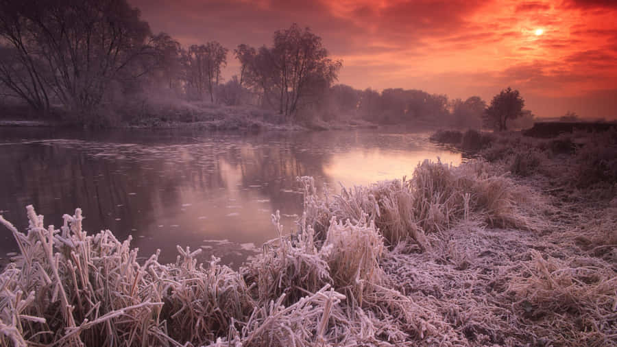 Tremendous Sunset River View Wallpaper