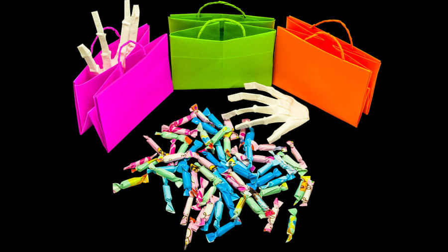 Trick-or-treaters Getting Ready To Hit The Streets With Their Spooky Halloween Bags! Wallpaper