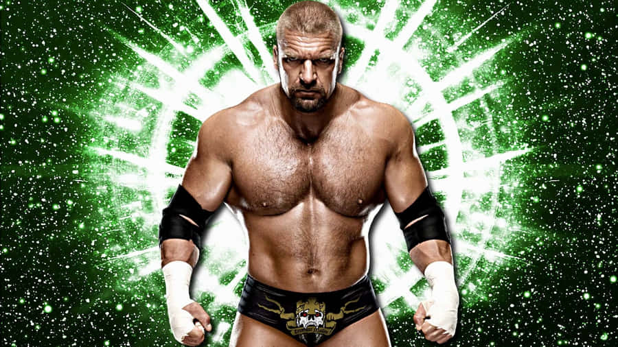 Triple H Neon Green Graphic Wallpaper