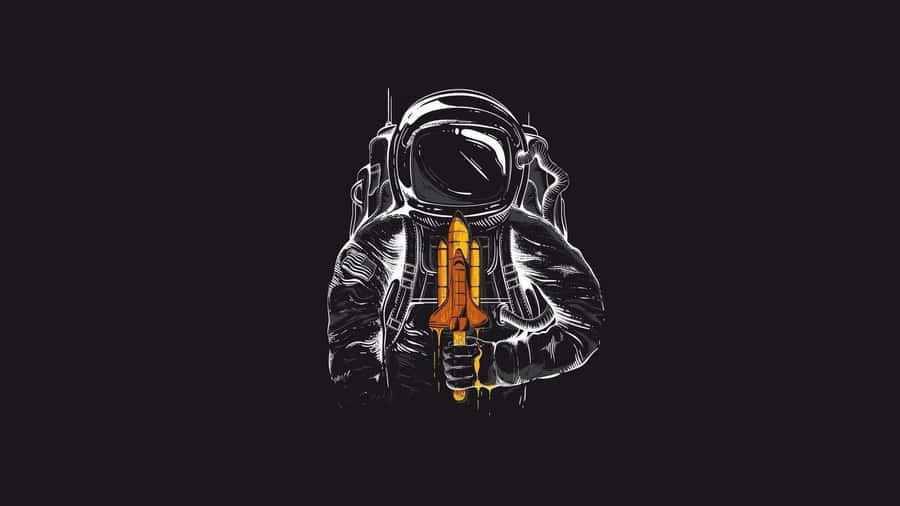 Trippy Astronaut In Space With Rocket Popsicle Wallpaper