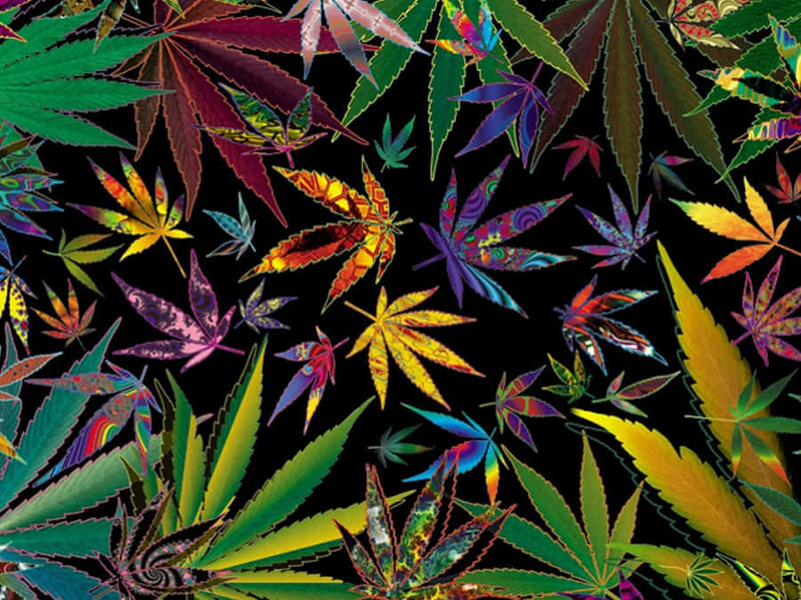 Trippy Stoner Leaf Art Wallpaper