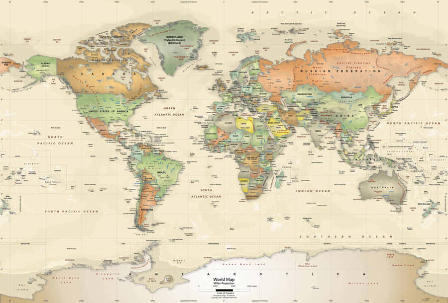 Triumphant Discovery - Vintage Cartographic Illustration Wallpaper