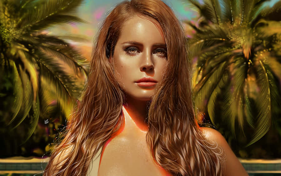Tropical Glamour Portrait Wallpaper