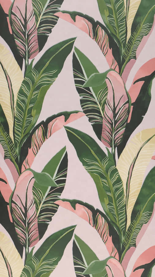 Tropical Jungle Leaf Print Wallpaper
