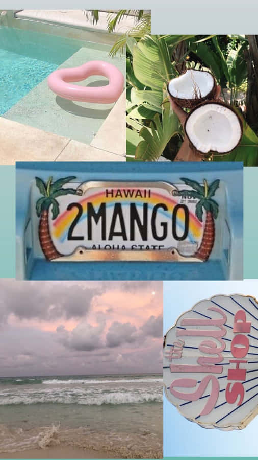 Tropical_ Vibes_ Collage Wallpaper